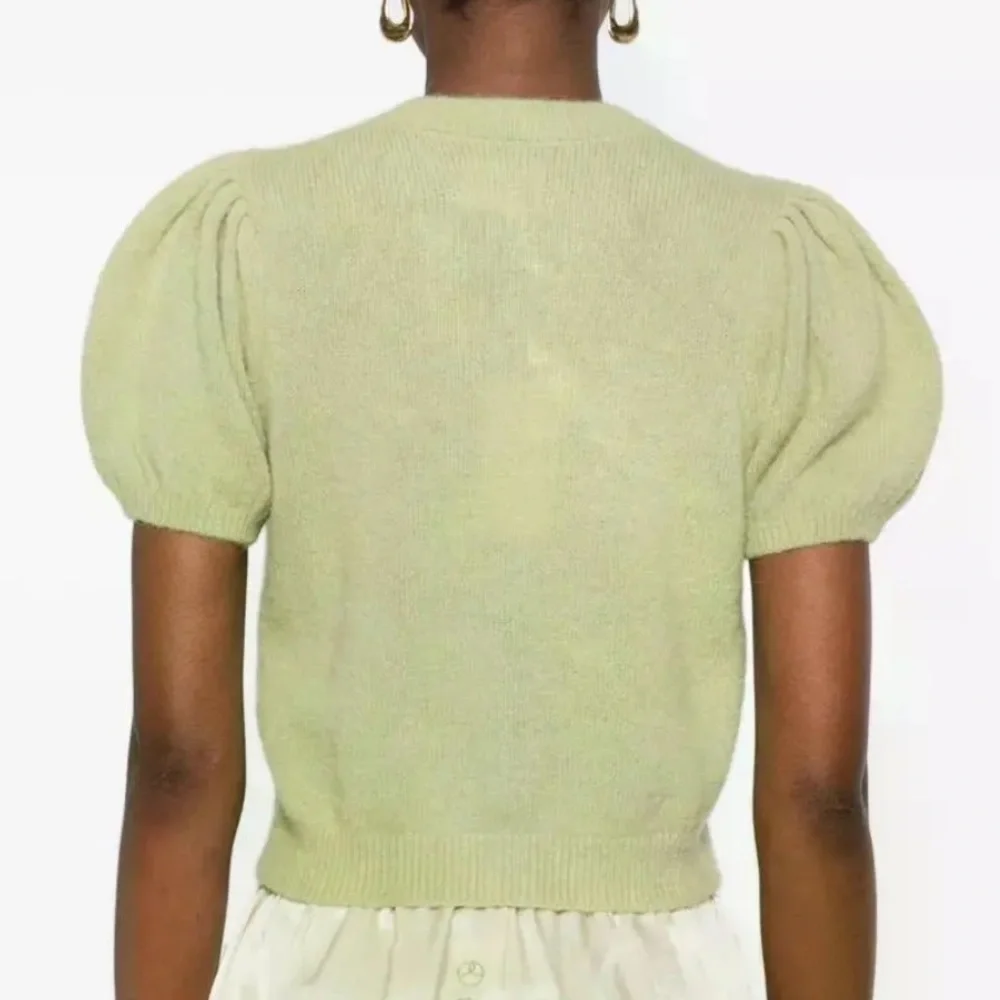 NWT DÔEN Anisa Alpaca-Blend Puff-Sleeve Cardigan - Picture 2 of 14